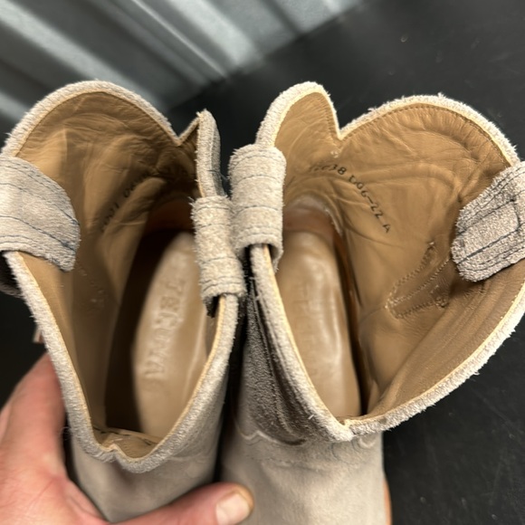 Handmade leather boots. Tecovas. Grey, suede booties. Size: 6 1/2 - Picture 4 of 13